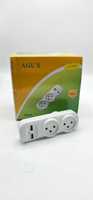 שקע כפול עם שקעים USB