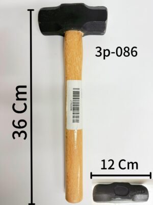 1 פטיש ראש פלדה שחור מתומן 1.5 ק"ג ידית עץ