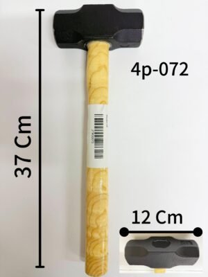 1 פטיש ראש פלדה שחור מתומן 2 ק"ג ידית עץ